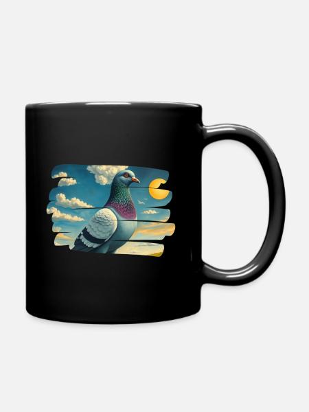 Sunrise Pigeon - Full Colour Mug - black