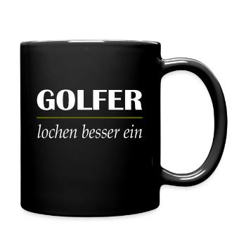 Golfer einlochen Golf - Tasse einfarbig - Schwarz - Rechts