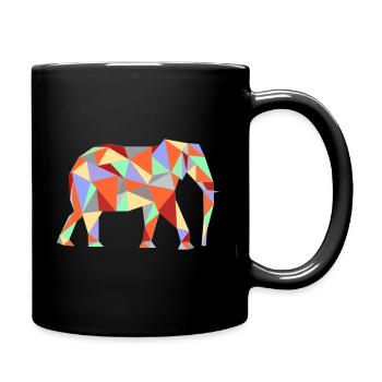 Elephant Geometric - Full Colour Mug - black - Right
