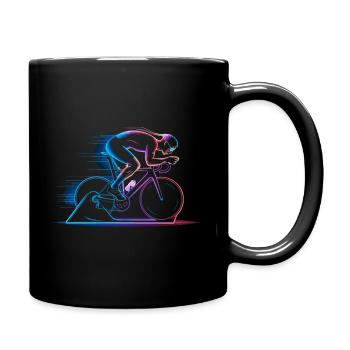 Art cycliste minimaliste - Vitesse et énergie - Mug uni - noir - Droite