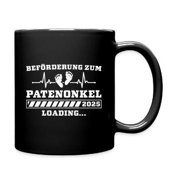 Werdender Onkel 2025 Schwangerschaftsankündigung - Tasse einfarbig - Schwarz - Rechts
