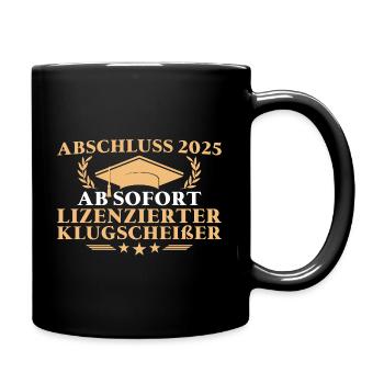 Abschlussprüfung bestanden Mittlere Reife 2025 - Tasse einfarbig - Schwarz - Rechts