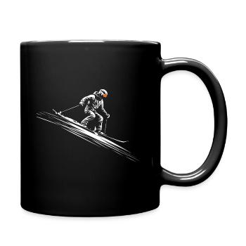 Ski Skiing Winter sports vintage - Full Colour Mug - black - Right