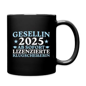 Gesellin 2025 Ausbildung bestanden - Tasse einfarbig - Schwarz - Rechts