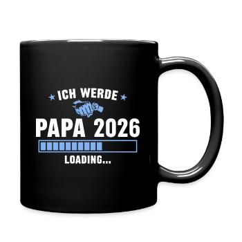 Papa 2026 Werdender Vater - Tasse einfarbig - Schwarz - Rechts