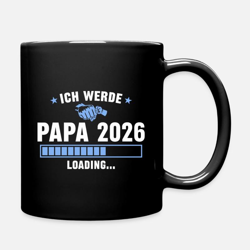 Papa 2026 Werdender Vater - Tasse einfarbig - Schwarz