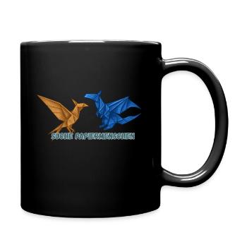 Suche Papiermenschen - Tasse einfarbig - Schwarz - Rechts