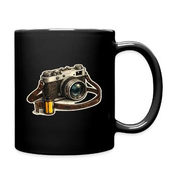 Appareil photo vintage avec pellicule - Mug uni - noir - Droite