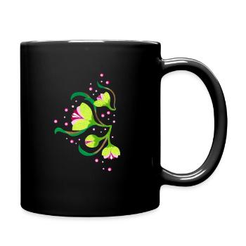 floral rose dots - Tasse einfarbig - Schwarz - Rechts