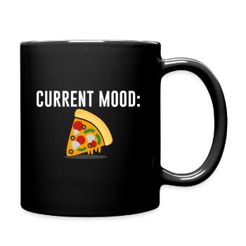 Current Mood Pizza - helles Design - Tasse einfarbig - Schwarz - Rechts