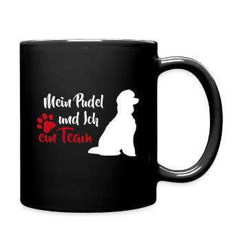 Mein Pudel und Ich ein Team Hunde Spruch - Tasse einfarbig - Schwarz - Rechts