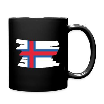 Faroe Islands National Flag - brush horizontal - Tasse einfarbig - Schwarz - Rechts