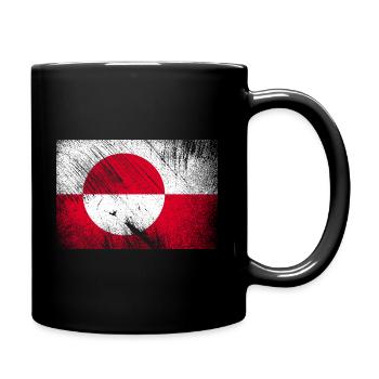 Drapeau du Groenland - grunge vintage - Mug uni - noir - Droite
