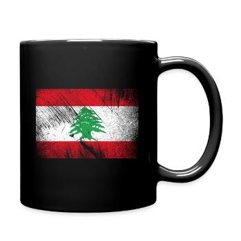 Drapeau du Liban - Vintage Grunge - Mug uni - noir - Droite