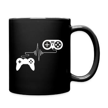 Gamer gamer gamepad with pulse rate - Full Colour Mug - black - Right
