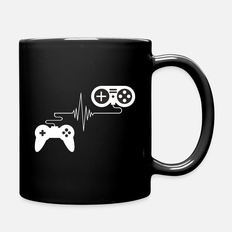 Gamer Zocker Gamepad mit Pulsschlag - Tasse einfarbig - Schwarz