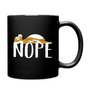 Nope laziness sleeping dog - Full Colour Mug - black - Right