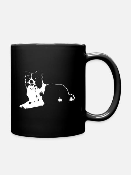 border collie - Full Colour Mug - black