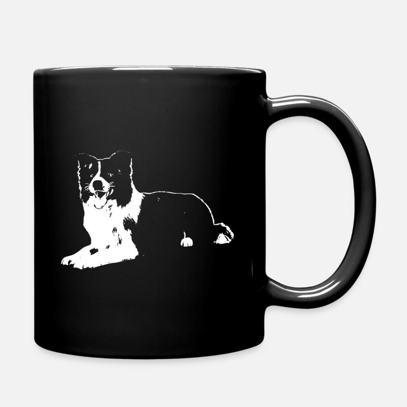 border collie - Full Colour Mug - black