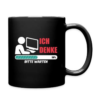 Informatiker ich denke Nerd coding Admin Geek IT - Tasse einfarbig - Schwarz - Rechts