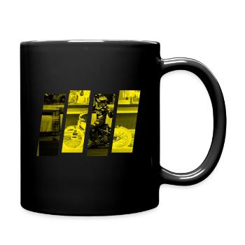 Speedway Driver - Motorcycle yellow/black - Full Colour Mug - black - Right