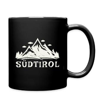 Südtirol, Berge, Heimat, Dolomiten Geschenkidee - Tasse einfarbig - Schwarz - Rechts