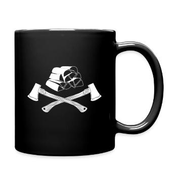 Bûcheron bûche à la hache motif - Mug uni - noir - Droite