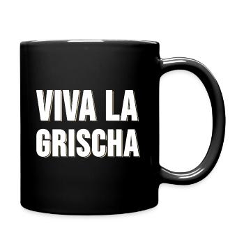 Viva la Grischa - es lebe Graubünden Geschenk - Tasse einfarbig - Schwarz - Rechts