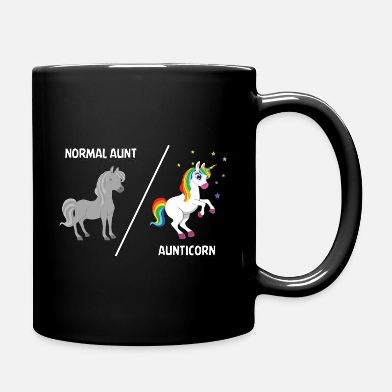 Aunticorn Just like a normal aunt but cool aunt - Full Colour Mug - black