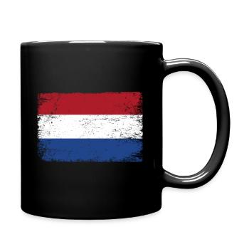 Holland Flagge Niederlande Fahne für Patrioten - Tasse einfarbig - Schwarz - Rechts