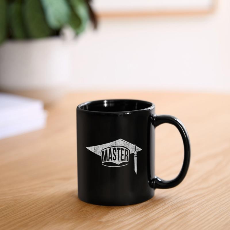 Master Abschluss Geschenk Spruch Master Hut Tasse einfarbig