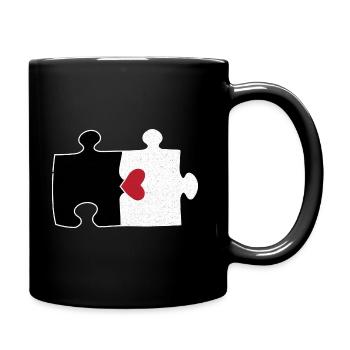 Schwarzes und weißes Puzzle-Design für Puzzle-Fans - Tasse einfarbig - Schwarz - Rechts