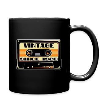 Vintage 1986 Kassette Mixtape - 35. Geburtstag - Tasse einfarbig - Schwarz - Rechts