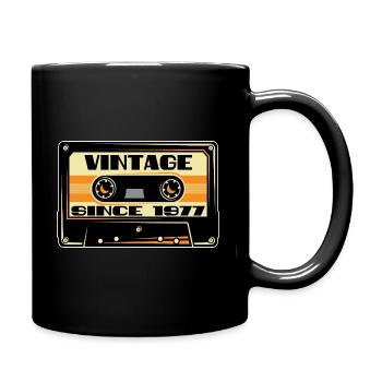 Vintage 1977 Kassette Mixtape - 44. Geburtstag - Tasse einfarbig - Schwarz - Rechts