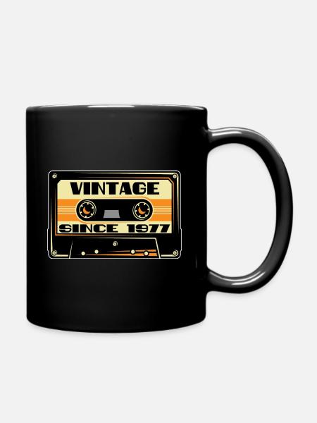 Vintage 1977 Kassette Mixtape - 44. Geburtstag - Tasse einfarbig - Schwarz