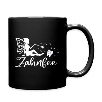 Zahnfee Zahn zaubern Zauberstab Zahnärztin - Tasse einfarbig - Schwarz - Rechts