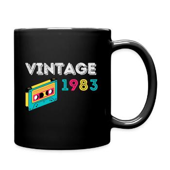 Vintage 1983 cassette 39 years old 1983 - Full Colour Mug - black - Right