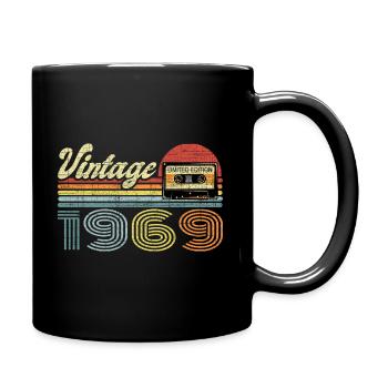 Vintage 1969 Kassette Mixtape - 52. Geburtstag - Tasse einfarbig - Schwarz - Rechts