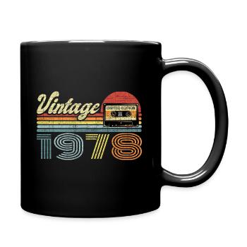 Vintage 1978 Kassette Mixtape - 43. Geburtstag - Tasse einfarbig - Schwarz - Rechts
