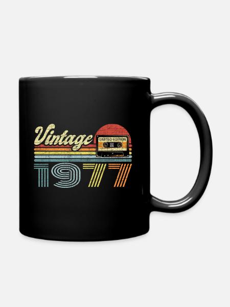 Vintage 1977 Cassette Mixtape - 44e anniversaire - Mug uni - noir