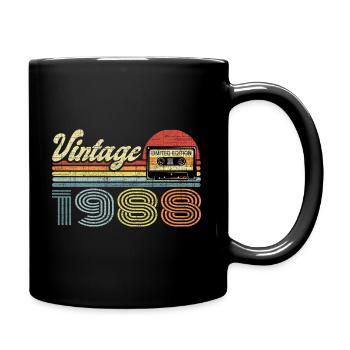 Vintage 1988 Kassette Mixtape - 33. Geburtstag - Tasse einfarbig - Schwarz - Rechts