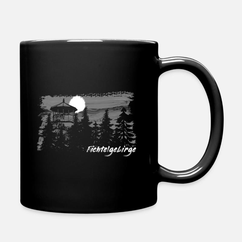 Fichtelgebirge Pinselstrich Waldstein - Tasse einfarbig - Schwarz