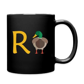 Rente Ente Ruhestand Pension Frührente Geschenk - Tasse einfarbig - Schwarz - Rechts
