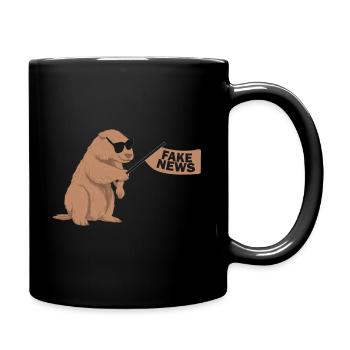 Marmot with sunglasses - Full Colour Mug - black - Right