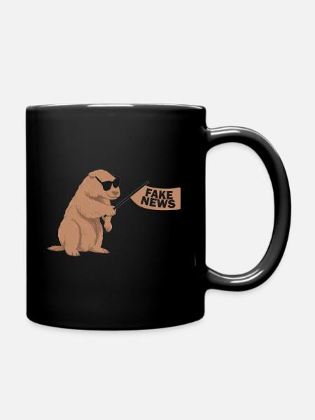 Marmotte avec lunettes de soleil - Mug uni - noir