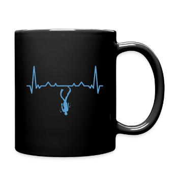 Apnoetauchen Tauchen Taucher Herzschlag Geschenk - Tasse einfarbig - Schwarz - Rechts