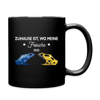 Zuhause ist wo meine Frösche sind Pfeilgiftfrosch - Tasse einfarbig - Schwarz - Rechts
