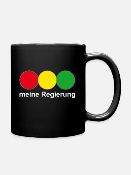 rot gelb grün Ampel Koalition - Tasse einfarbig - Schwarz