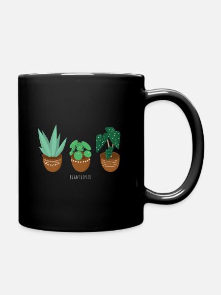 plant lover Pflanzenliebe - Tasse einfarbig - Schwarz