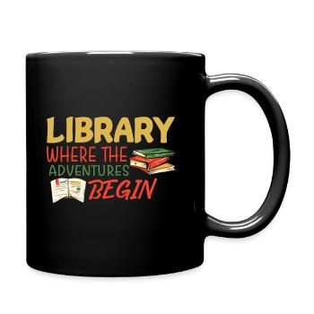 Library Adventure - Full Colour Mug - black - Right